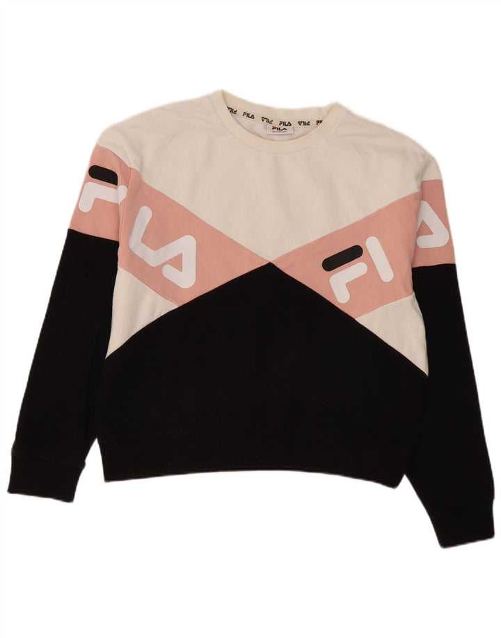 Fila Sweat-shirt graphique pour femme UK 12 Medium Multicolore