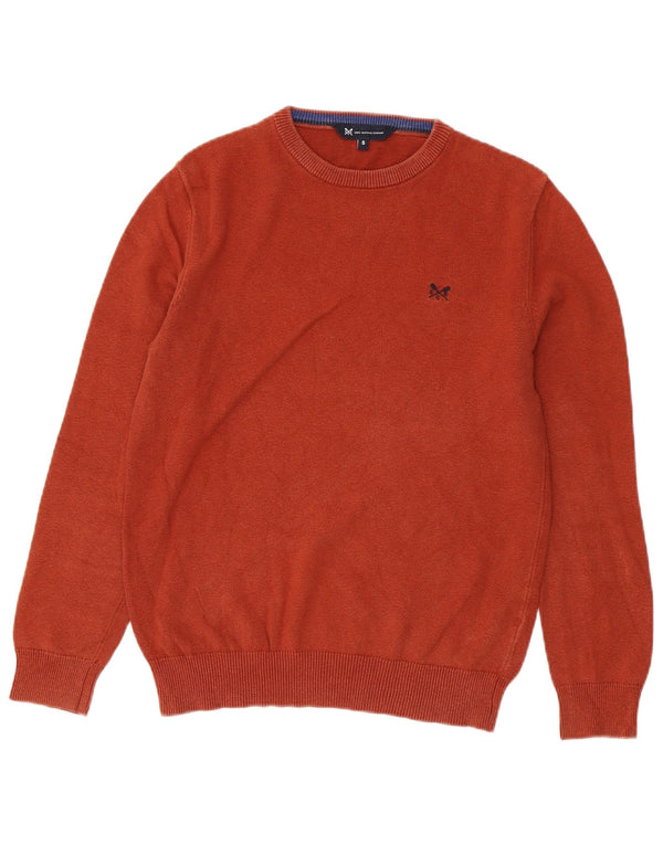 CREW CLOTHING Pull à col rond pour homme en coton orange Taille S