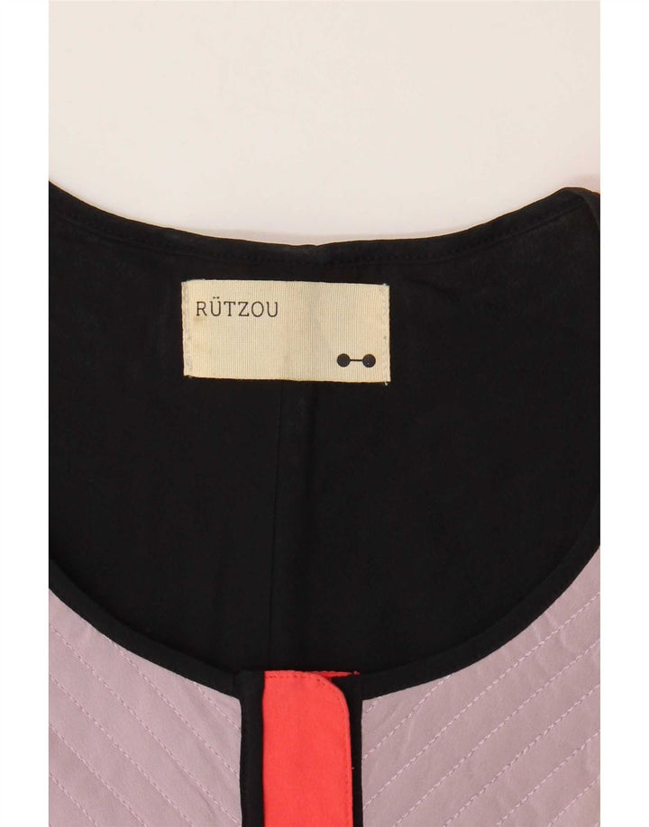 Rutzou Gilet court pour femme EU 40 Medium Multicolore Colourblock Soie