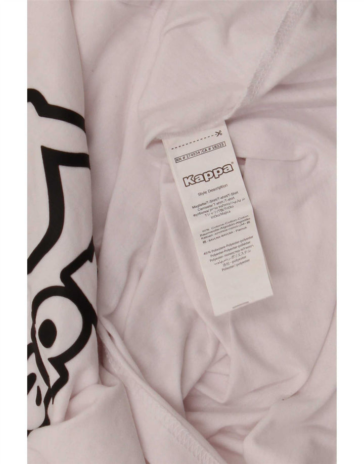 Kappa T-Shirt Graphique Homme Blanc Moyen Coton