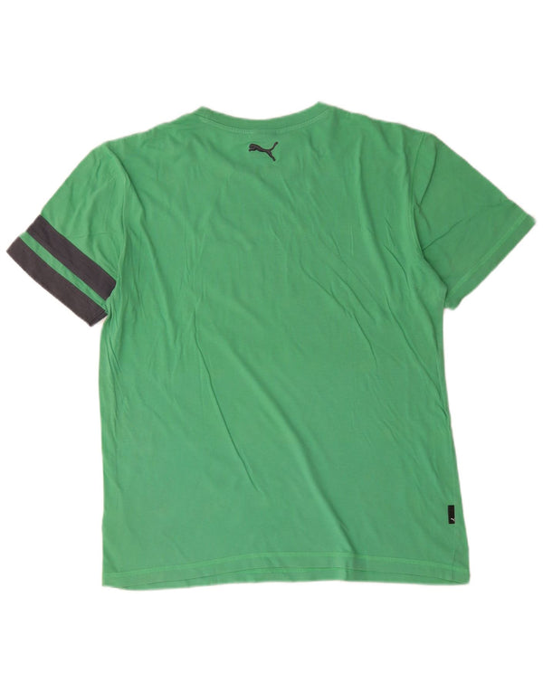 Puma T-Shirt Graphic Homme Vert Moyen Colourblock Cotton