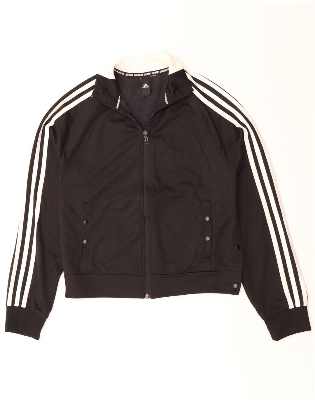 ADIDAS Veste de survêtement pour femme UK 14 Medium Noir Polyester