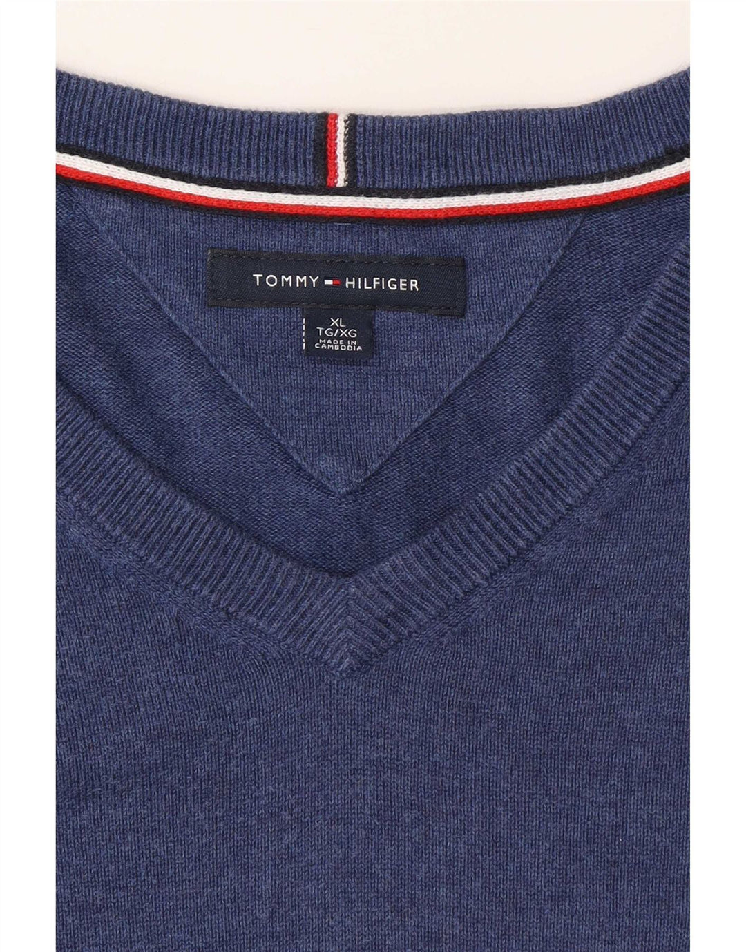 Tommy Hilfiger Pull col V pour homme XL Bleu classique