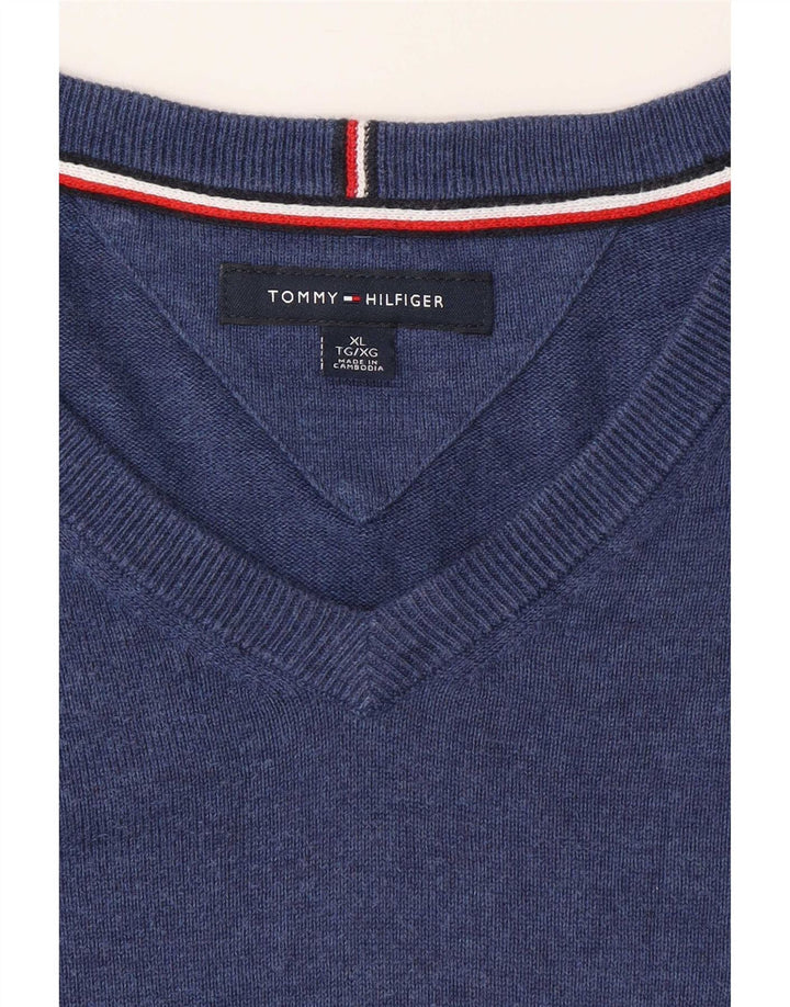 Tommy Hilfiger Pull col V pour homme XL Bleu classique
