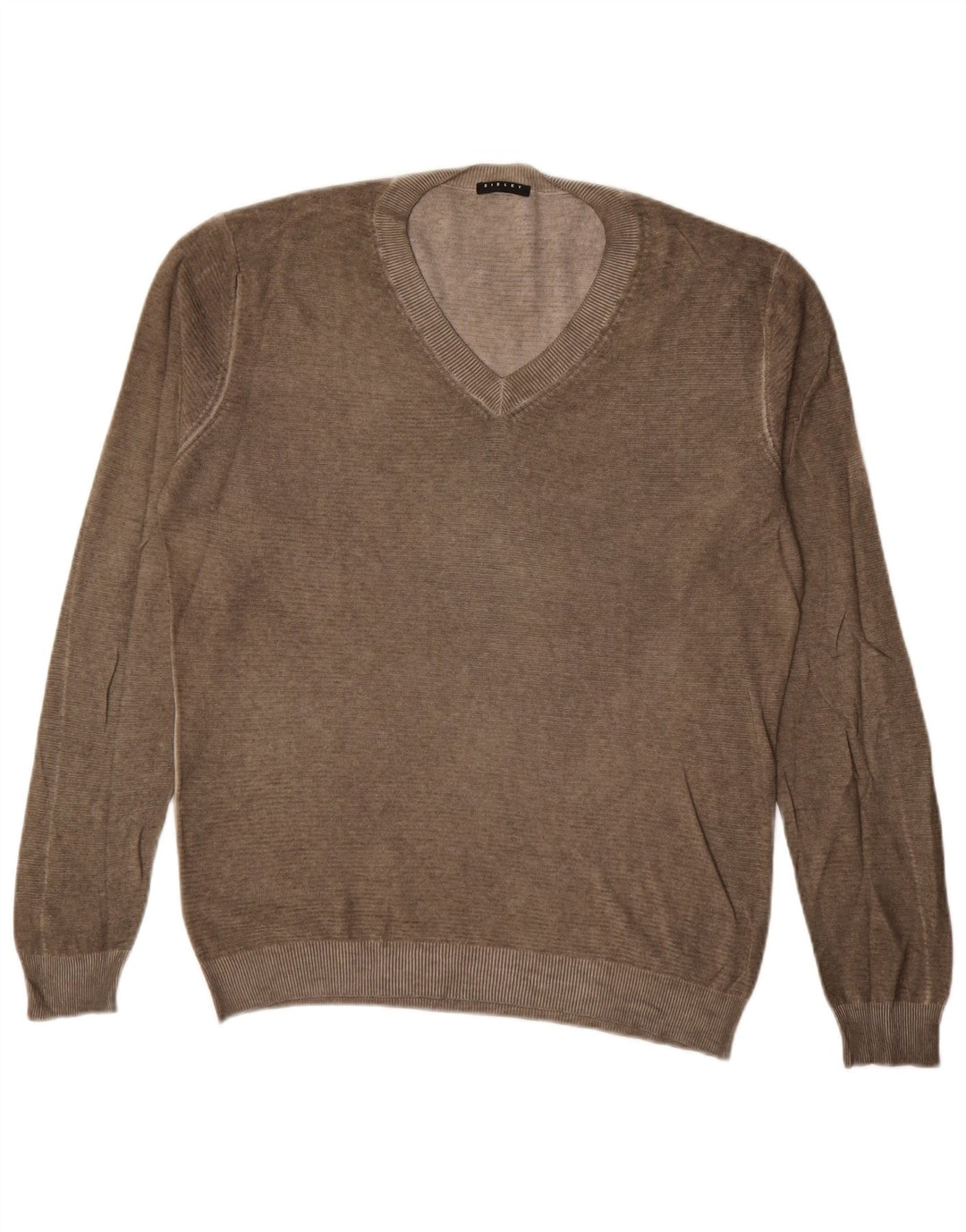 Sisley Pull Col V Homme Large Marron