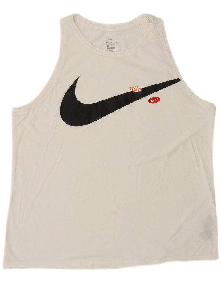 Nike Hommes Dri Fit Graphic Débardeur Blanc Moyen Coton