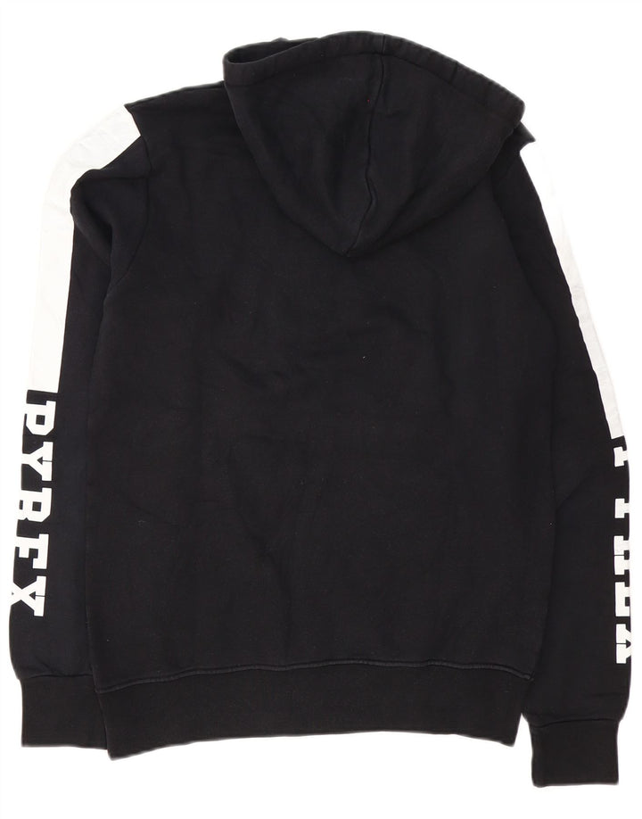 Pyrex Pull à capuche graphique pour homme Petit coton color block noir