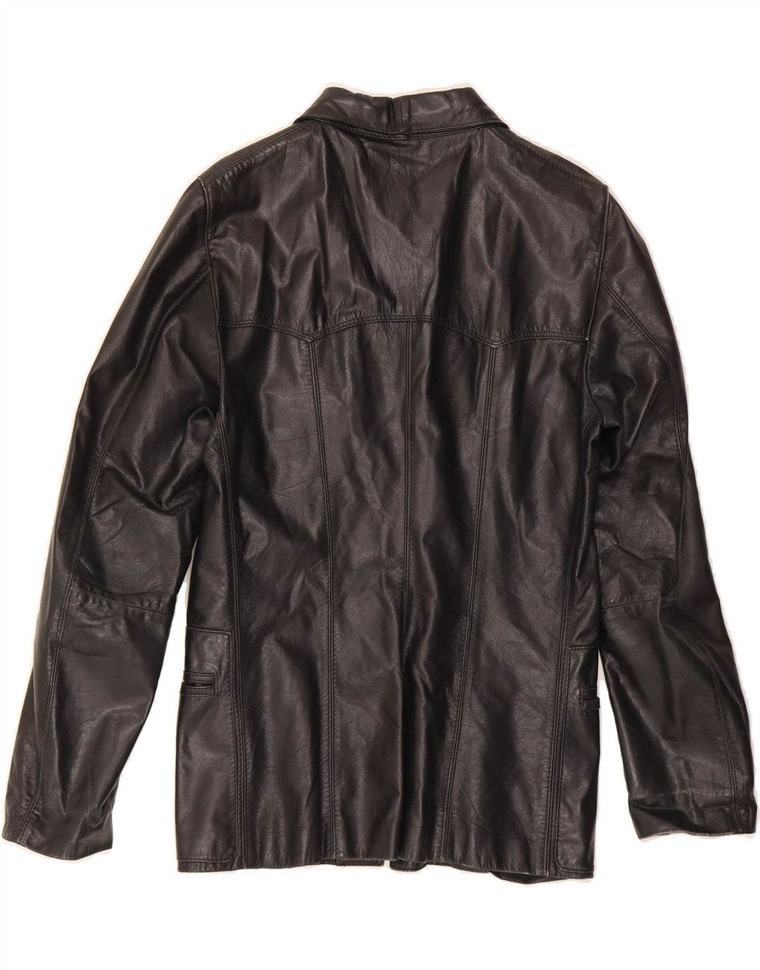 VINTAGE Womens Leather Jacket IT 48 XL Black Vintage Vintage and Second-Hand Vintage from Messina Hembry 