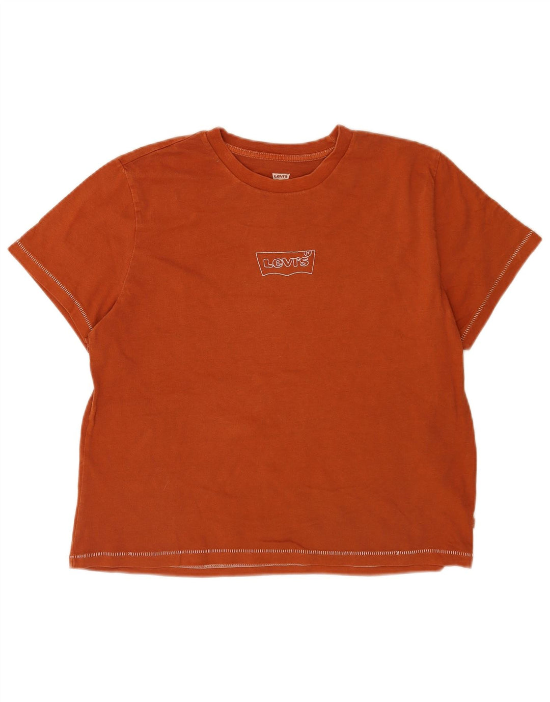 Levi's T-Shirt Femme UK 14 Orange Moyen Coton