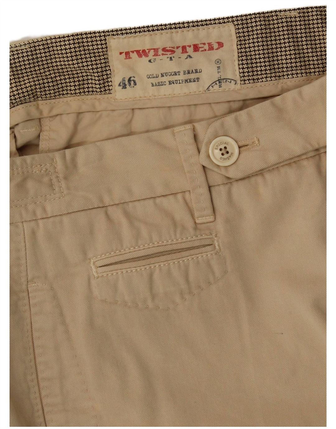 TWISTED TAILOR Short Chino Homme IT 46 Petit W30 Coton Beige