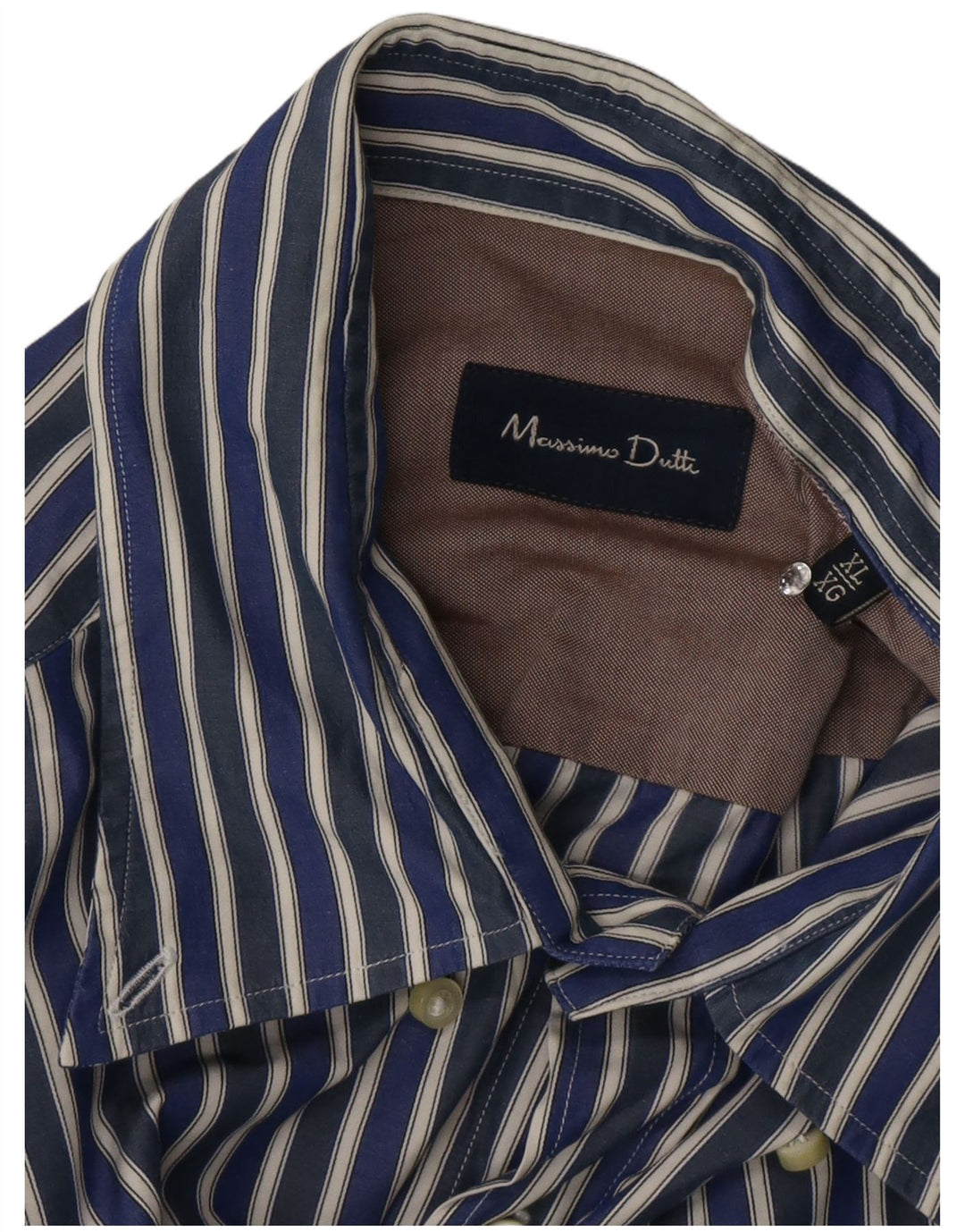 Massimo Dutti Chemise Homme XL Bleu Marine Rayé