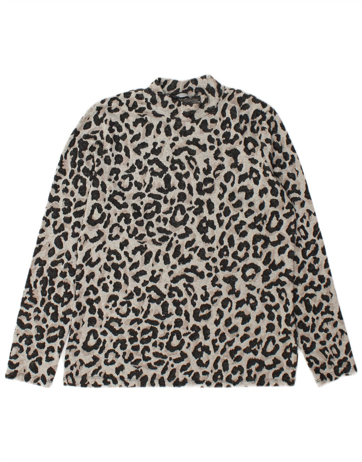 Oasis Haut Femme Manches Longues UK 44 Gris Moyen Imprimé Animal Polyester