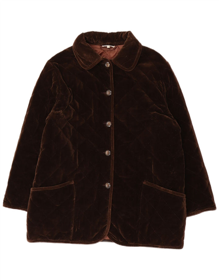 Luisa Spagnoli Veste matelassée surdimensionnée pour femme UK 16 Grand coton marron