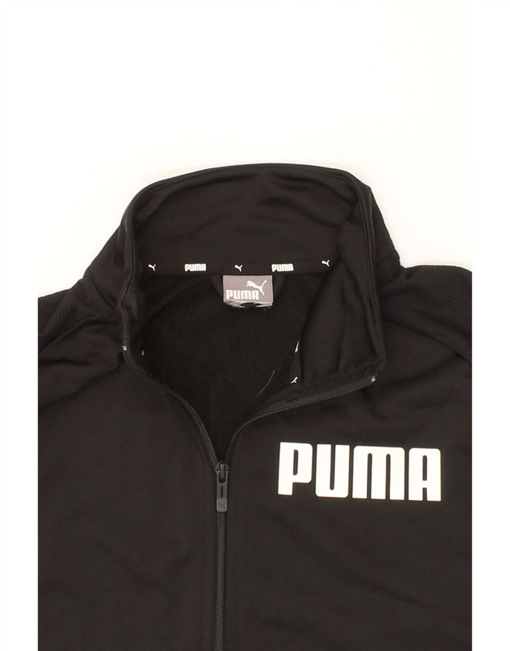 PUMA Mens Graphic Tracksuit Top Jacket Medium Black Polyester Vintage Puma and Second-Hand Puma from Messina Hembry 