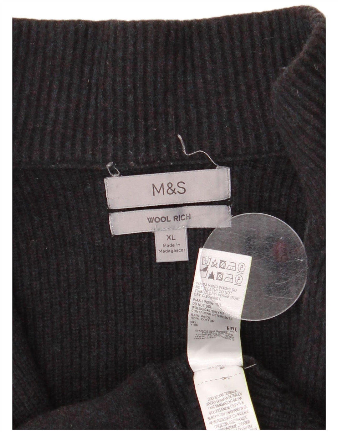 Marks & Spencer Pull Cardigan Femme UK 18 XL Laine Noire