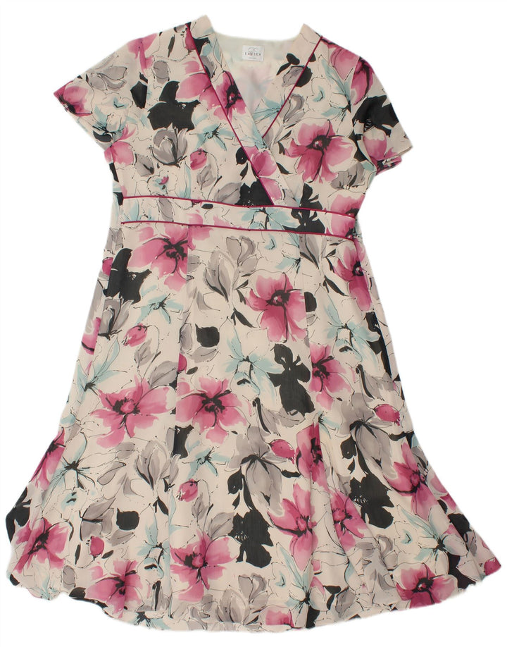 Eastex Robe trapèze pour femme UK 44 Grand polyester floral multicolore