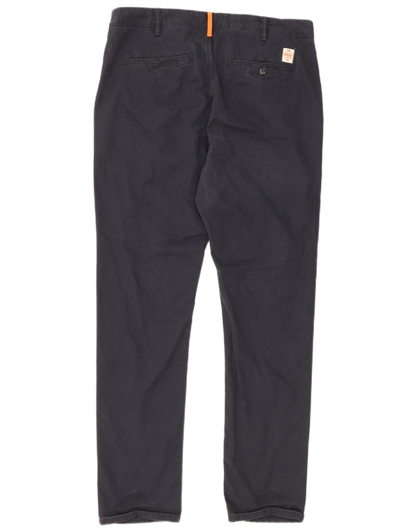 Superdry Pantalon Chino Slim Homme XL W36 L31 Bleu Marine Coton
