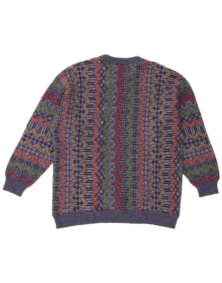 CASSAN Pull Col Bateau Homme IT 52 Grand Laine Chevron Bleu Marine