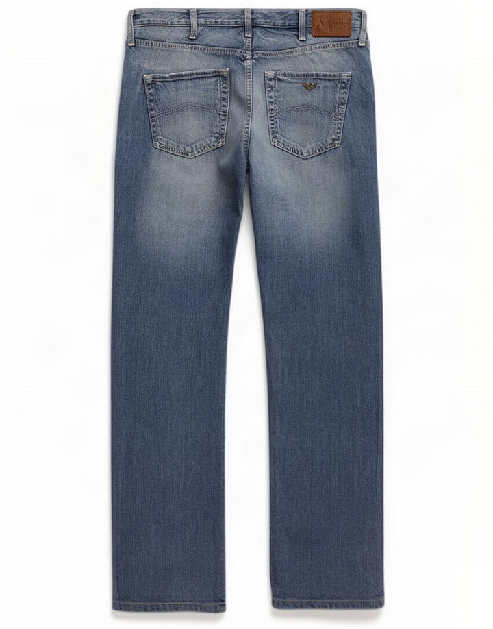 Armani Jeans droits pour hommes W33 L31 Bleu
