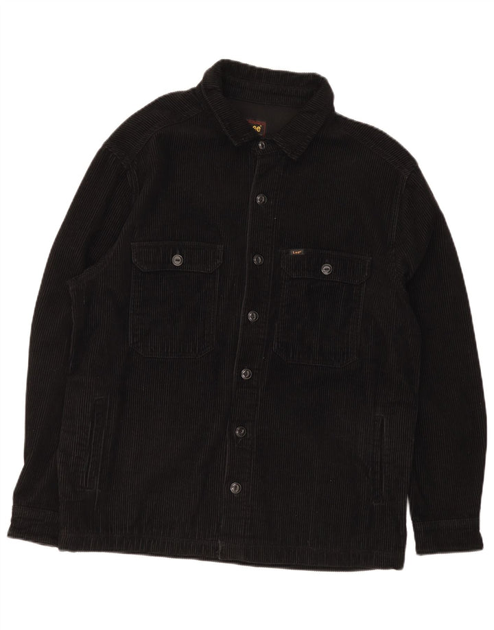 Lee Veste en velours côtelé pour homme UK 36 Petit coton noir