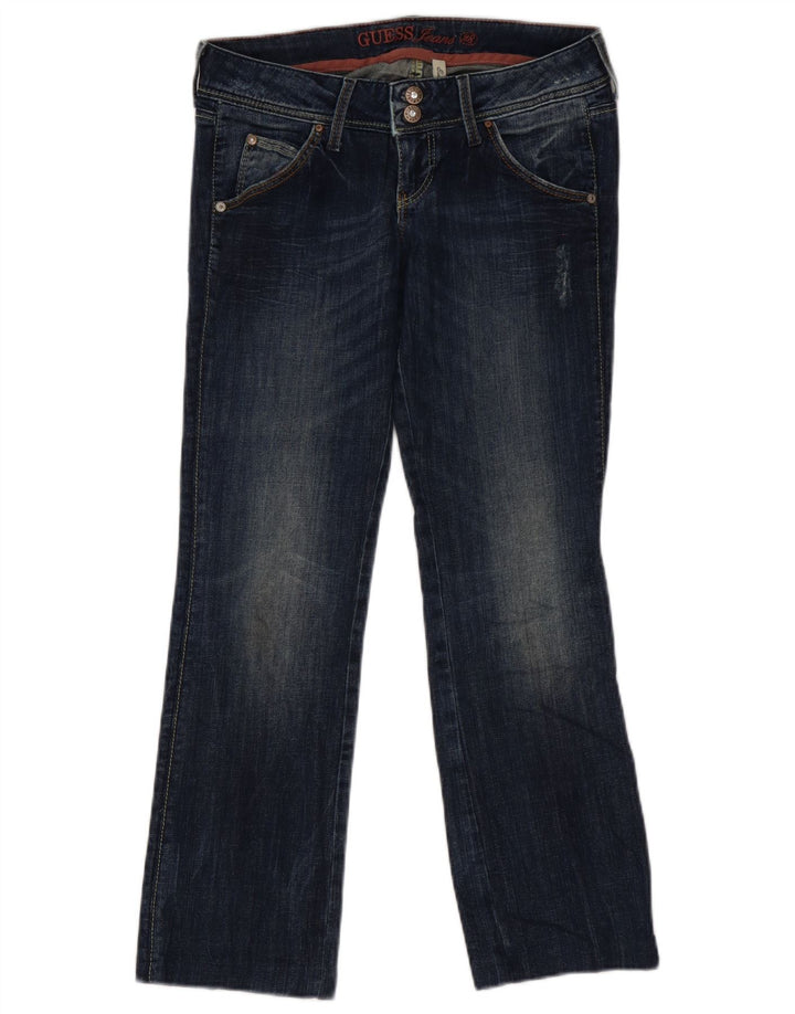 Guess Jean Droit Regular Femme W28 L27 Bleu Marine Coton