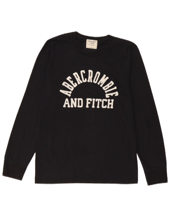 Abercrombie & Fitch Haut graphique à manches longues pour homme Petit coton noir