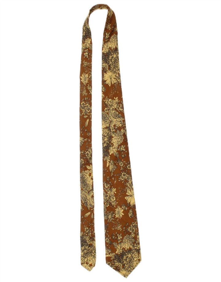 Lanvin Cravate Homme Taille Unique Marron Floral Soie Designer