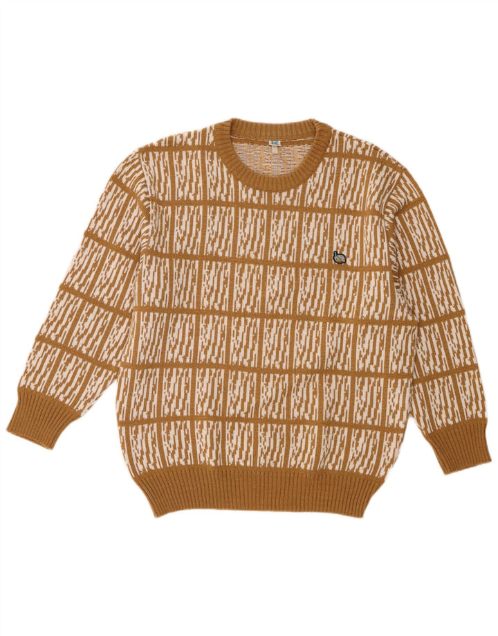 Rasica Pull col rond homme en laine à carreaux beige moyen