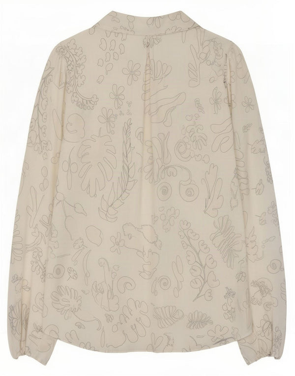 RIXO Chemisier avec nœud papillon pour femme en viscose florale blanc moyen UK 44