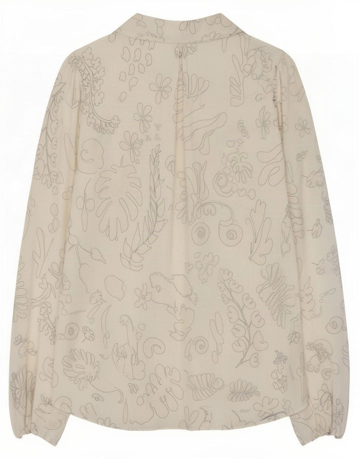 RIXO Chemisier avec nœud papillon pour femme en viscose florale blanc moyen UK 44