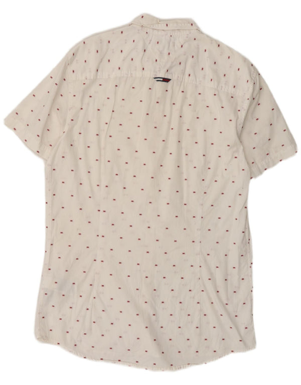 Tommy Hilfiger Chemise Slim à Manches Courtes Homme Blanc Moyen Coton