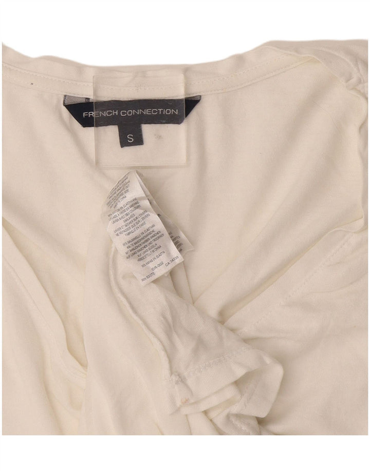 French Connection T-Shirt Femme Haut UK 10 Petit Coton Blanc