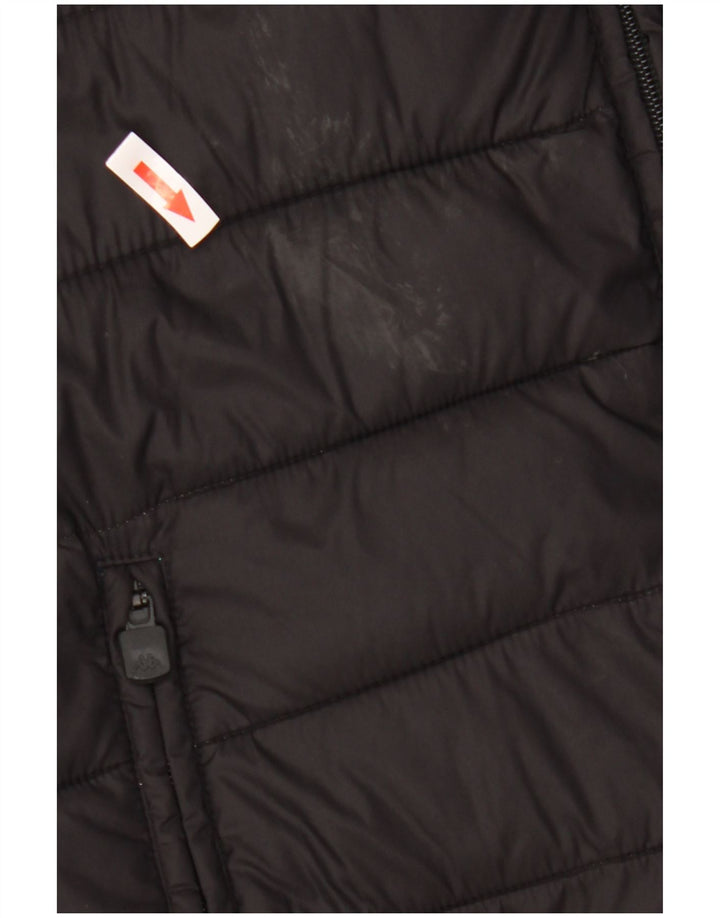 Kappa Veste matelassée à capuche pour homme UK 44 2XL Noir Polyamide