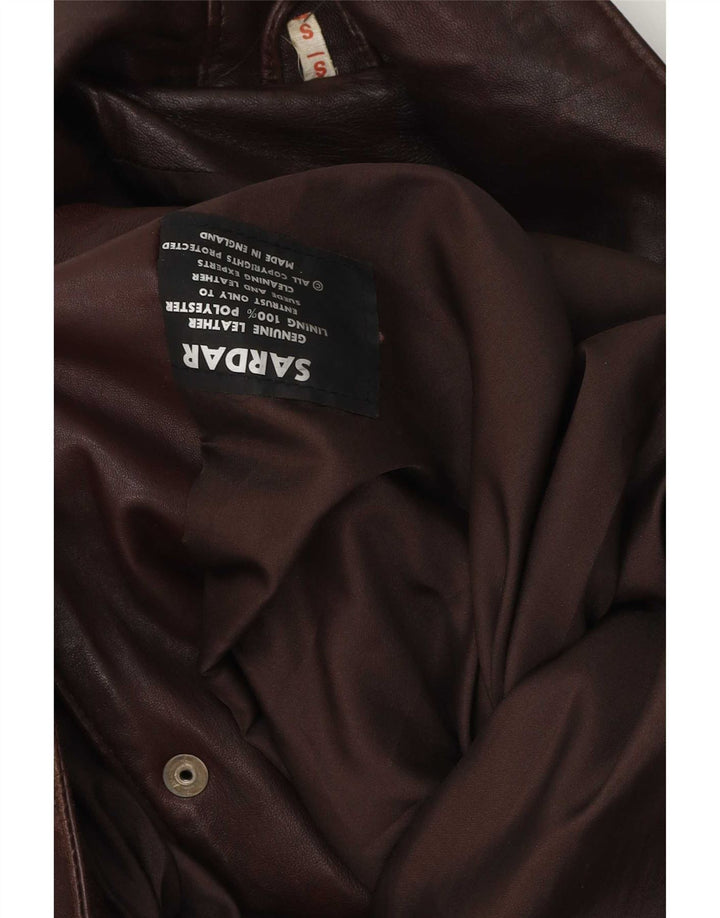 Sardar Manteau en cuir surdimensionné pour femme UK 10 Petit Marron