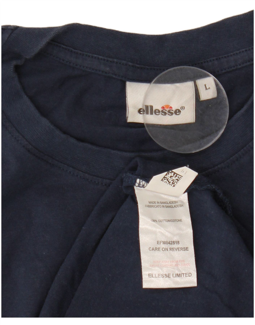 ELLESSE Débardeur graphique pour femme UK 16 Large Bleu Marine Coton