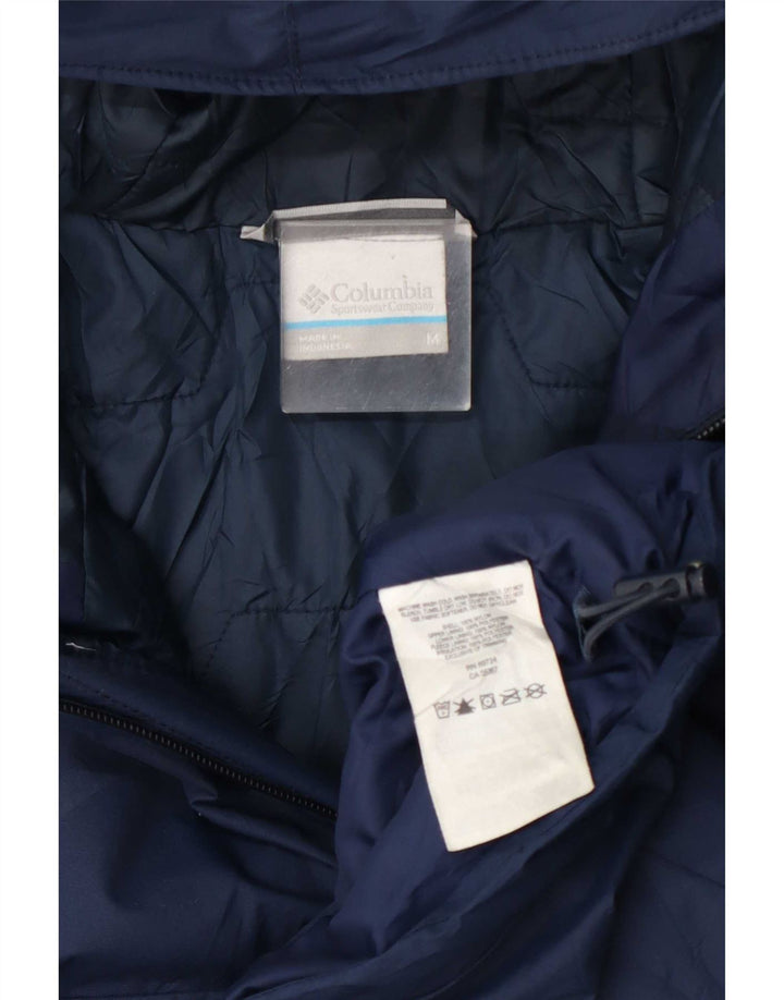 Columbia Veste de pluie à capuche pour homme UK 38 Medium Bleu Marine Nylon