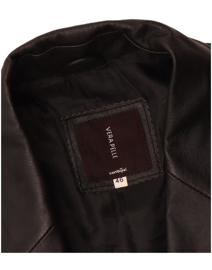 Conbipel Manteau en Cuir Homme IT 46 Petit Cuir Noir