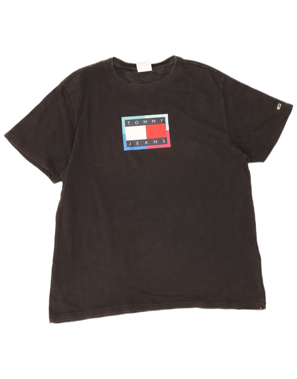 Tommy Hilfiger T-shirt graphique pour homme Petit noir Coton