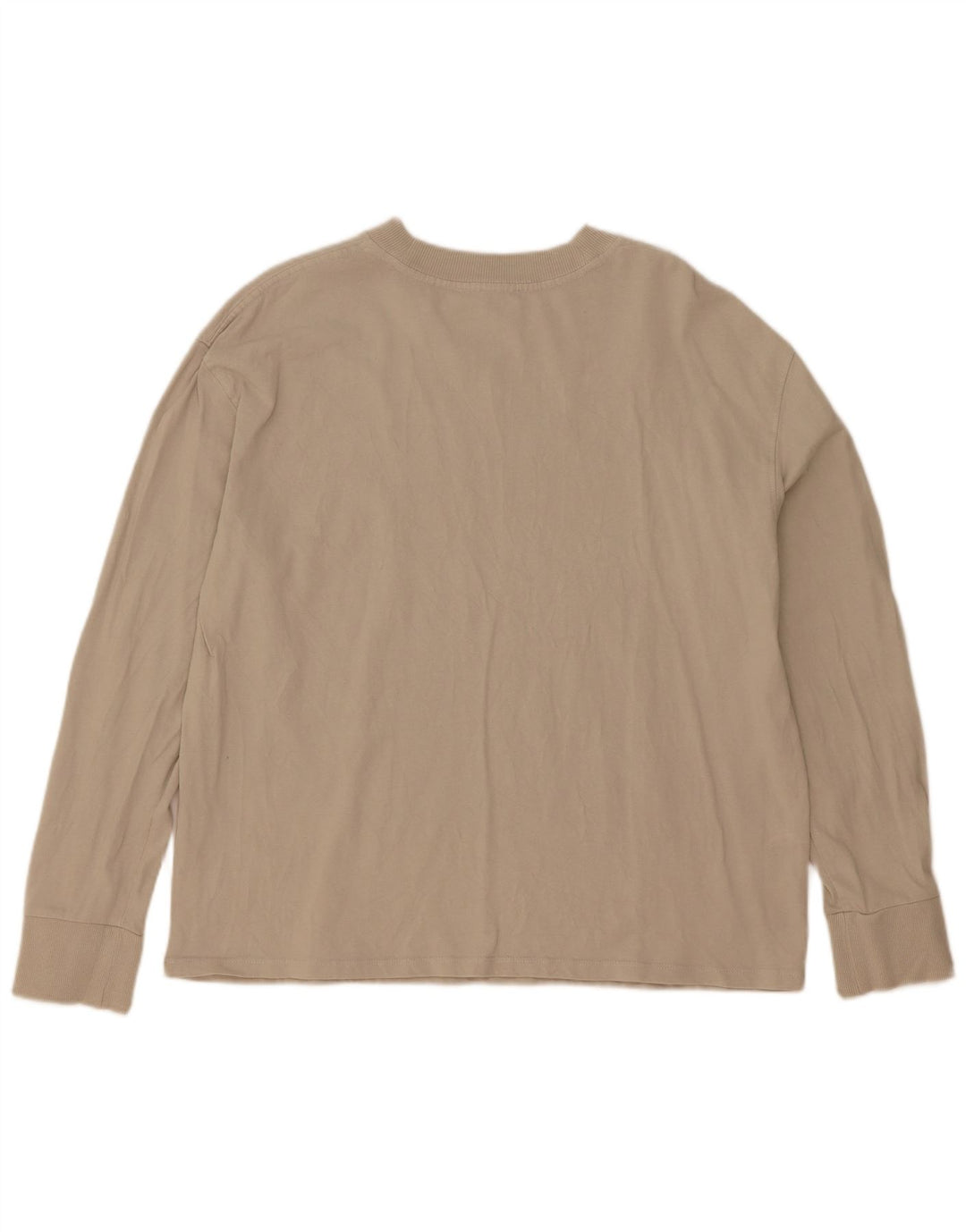 Zara Femme Haut Oversize Manches Longues UK 10 Petit Beige