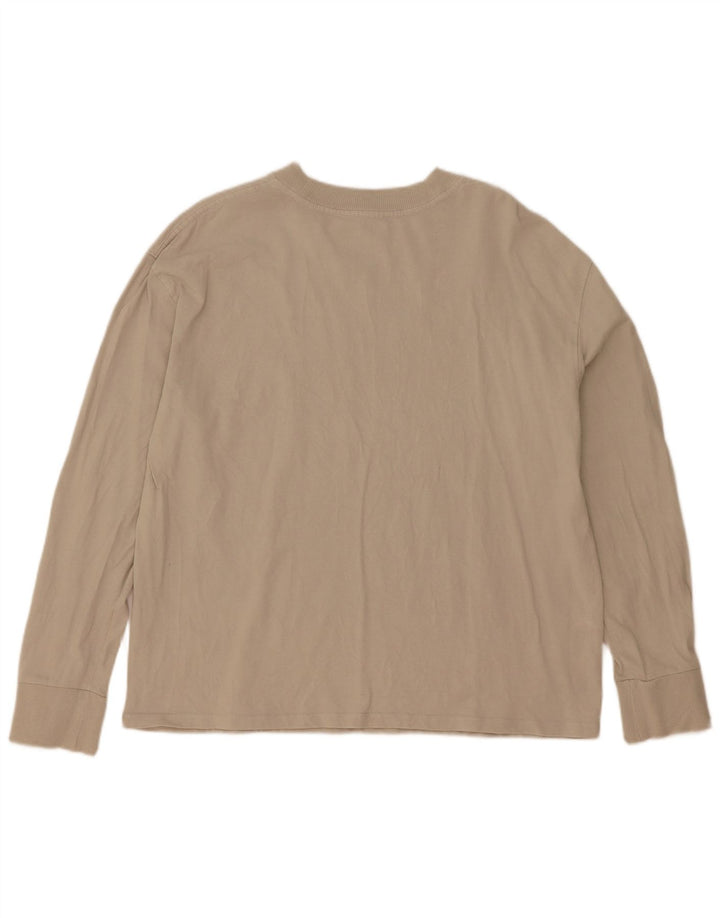 Zara Femme Haut Oversize Manches Longues UK 10 Petit Beige