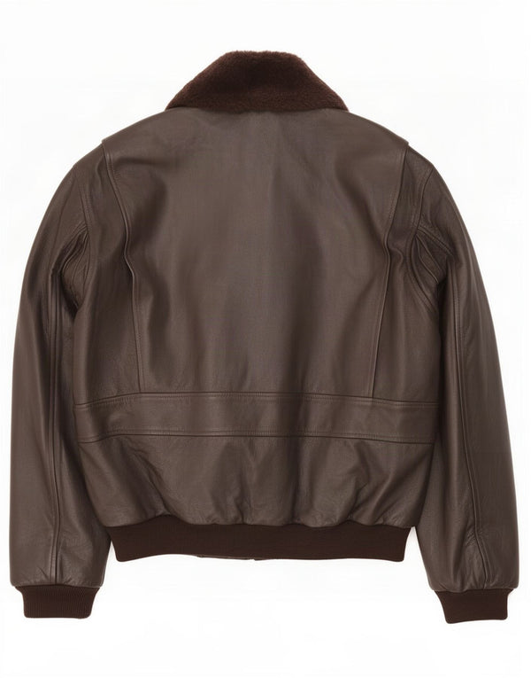 Bomb Boogie Veste en cuir militaire pour homme UK 42 XL Marron