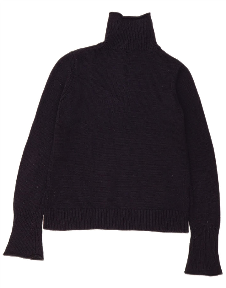 Zara Pull à col zippé pour femme UK 12 Medium Noir Polyester