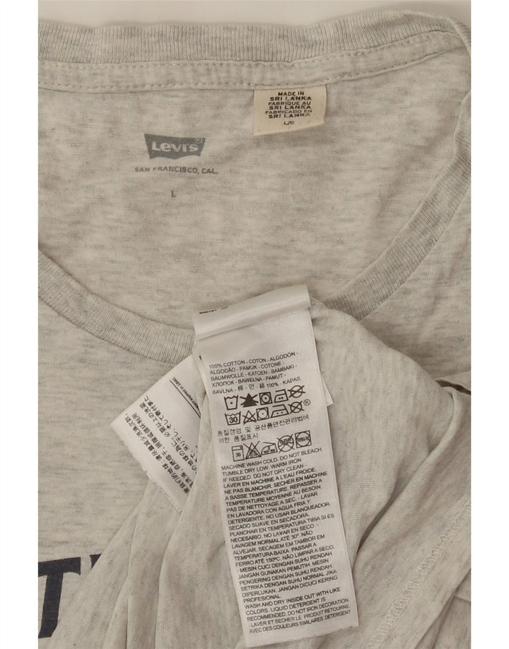 LEVI'S T-Shirt Graphique Homme Grand Gris Coton