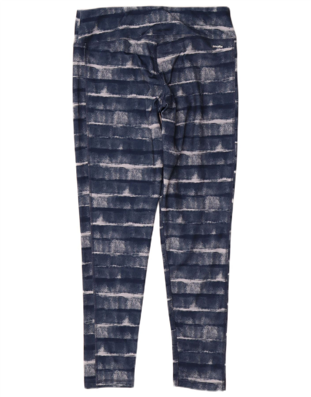Adidas Femmes Climalite Leggings UK 12/14 Bleu Moyen Rayé Polyester