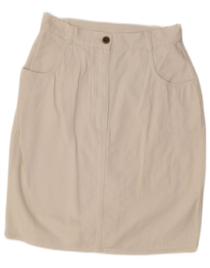 jupe droite femme vintage IT 42 Medium W27 Coton Blanc