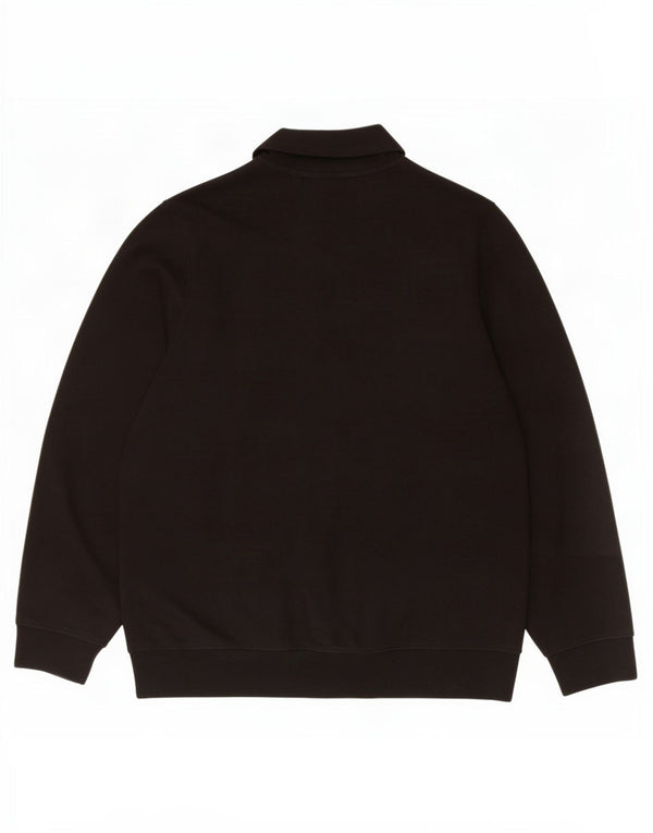 Lacoste Mens Classic Fit Zip Neck Sweatshirt Jumper Taille 5 Grand Noir