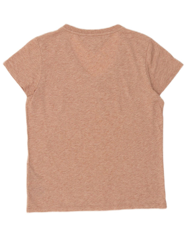 Tommy Hilfiger T-shirt graphique surdimensionné pour femme UK 6 XS Orange