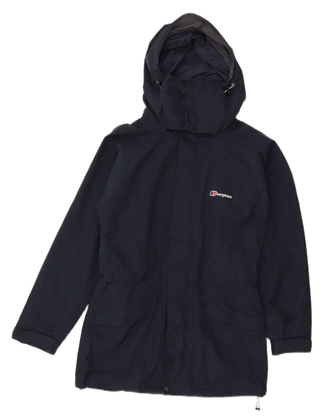 Berghaus Veste de pluie à capuche pour femme UK 8 Small Bleu marine Polyester