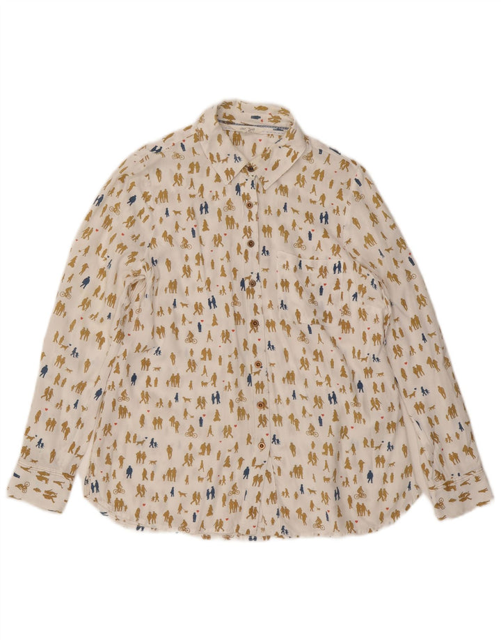 White Stuff Chemisier à motif abstrait pour femme UK 8 Small Blanc cassé