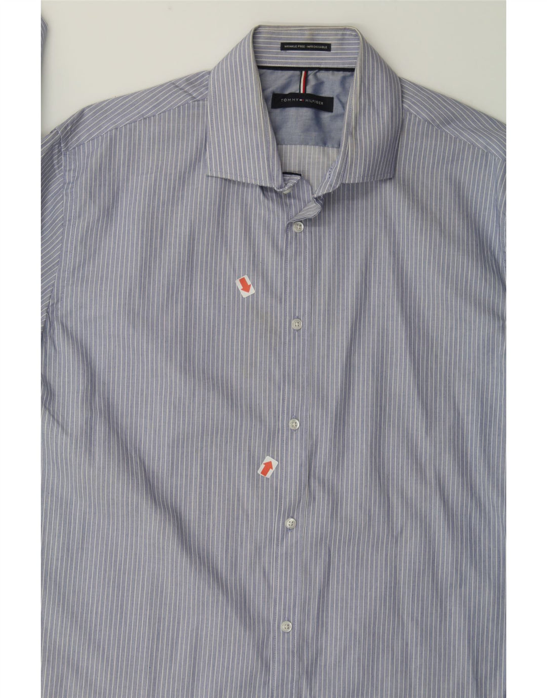TOMMY HILFIGER Mens Shirt Size 16 1/2 Large Navy Blue Striped Vintage Tommy Hilfiger and Second-Hand Tommy Hilfiger from Messina Hembry 